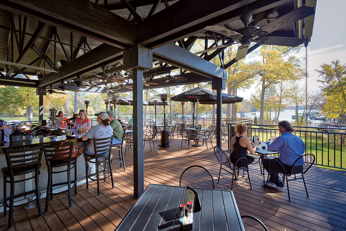 Outdoor patio at J.R. Cash's in Mount Holly, NC