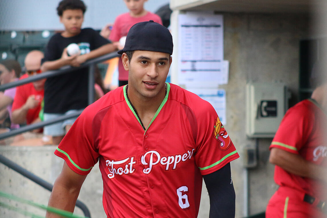 Member of the Gastonia Ghost Peppers baseball team