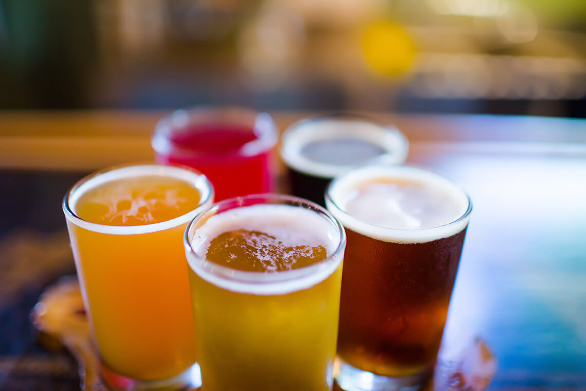 A flight of beers from Innovation Brewing