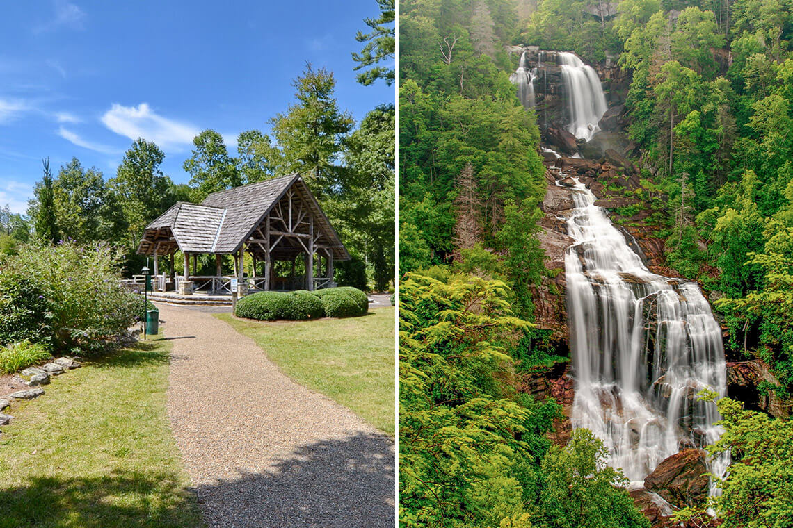 Cashiers Village Green and Whitewater Falls