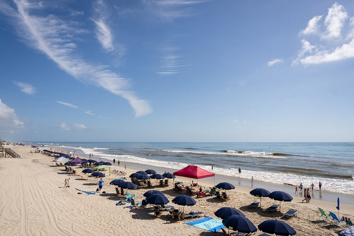 Beachgoers in Corolla