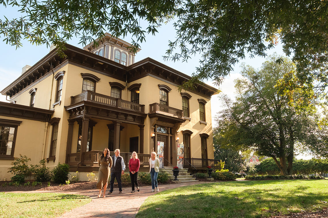 Visitors outside the Danville Museum of Fine Arts and History