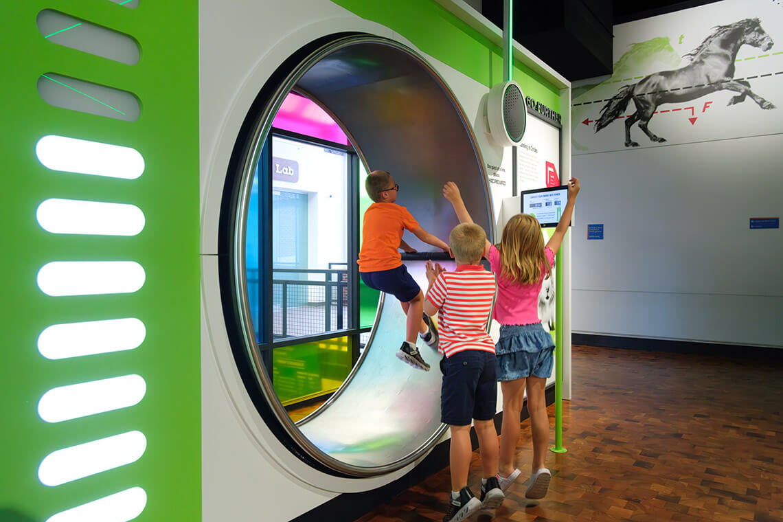 Children interact with exhibits at the Danville Science Center