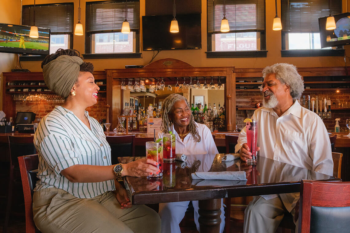 Diners at Golden Leaf Bistro