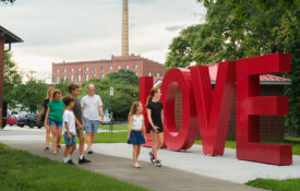 Pedestrians on the Danville Riverwalk Trail