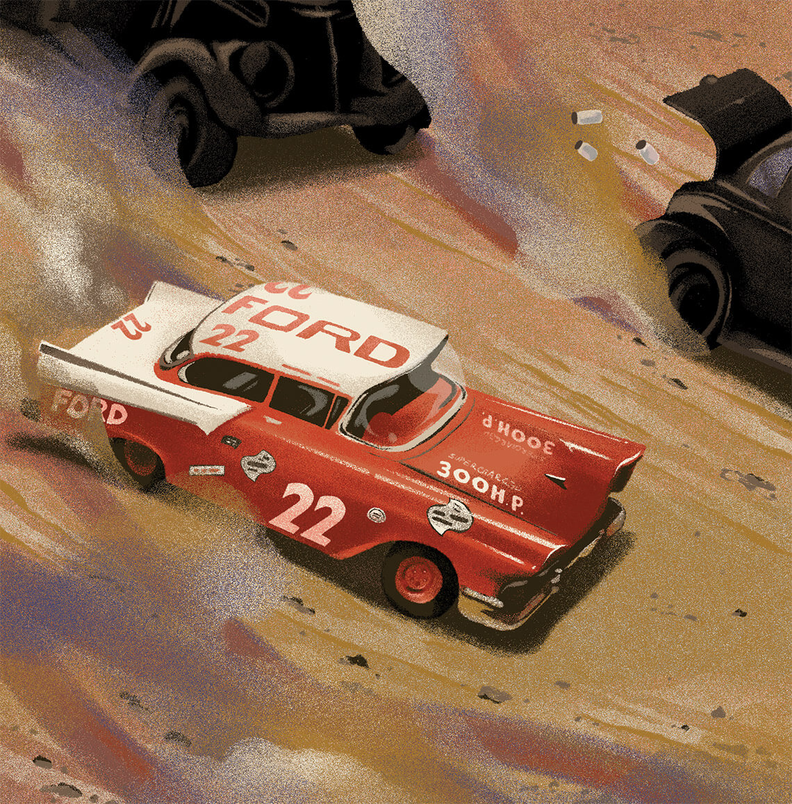 Illustration of Ford 22 at the raceway