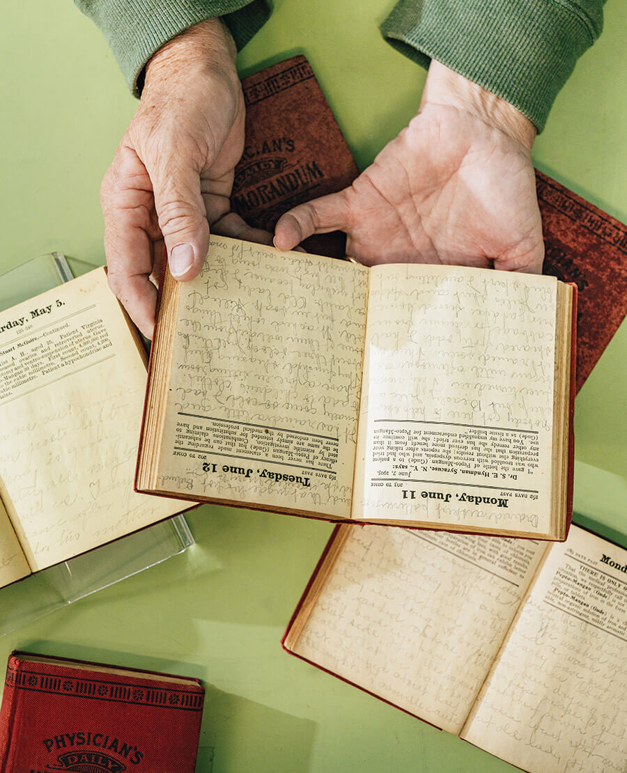 Numerous bound accounts kept be Lillie Jacob Baum over her life