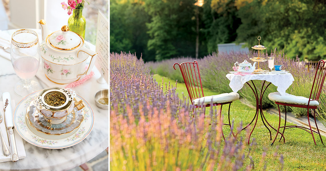 Outdoor tea at Lazy Fox Lavender Farm