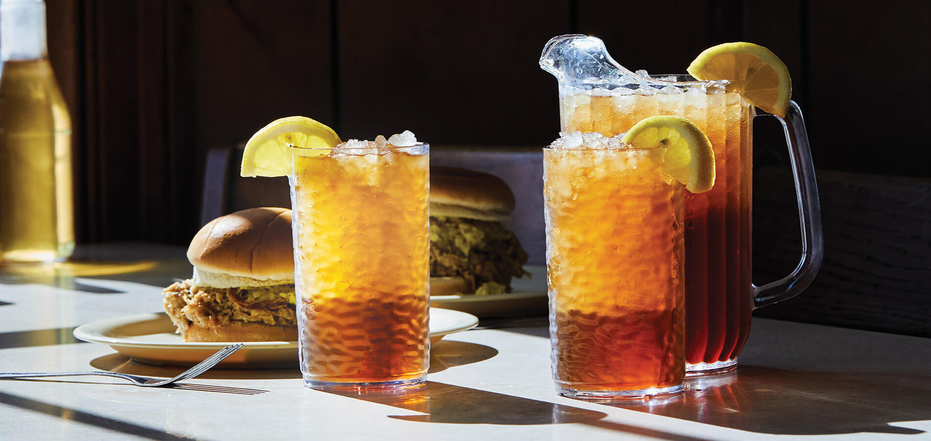 Pitchers of iced tea from Parker's Barbecue