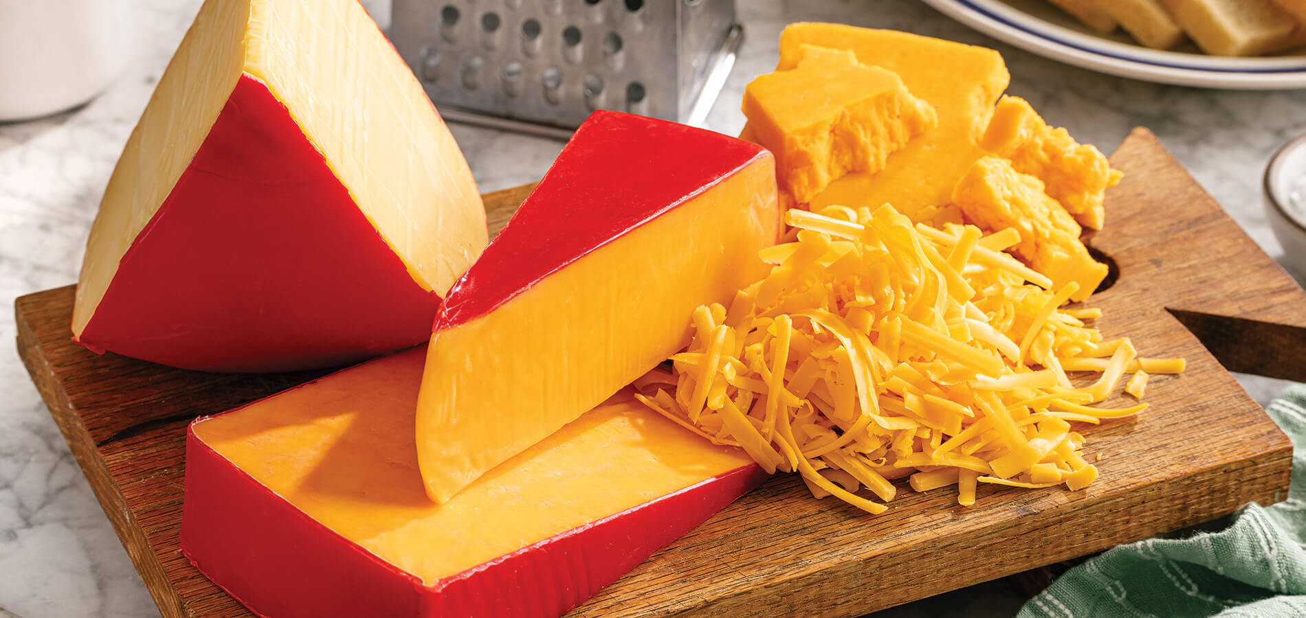 Hoop cheese on a cutting board