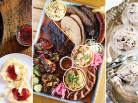 Maw Maw's Drop biscuits, smoked meats from Prime Barbecue, Cookies and Cream ice cream from Louie and Honey