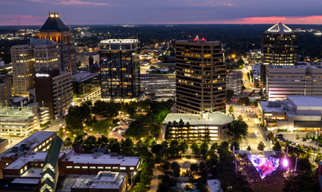 View of Greensboro skyline