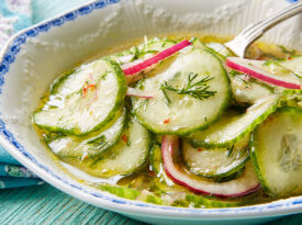 Chilled cucumber and herb salad