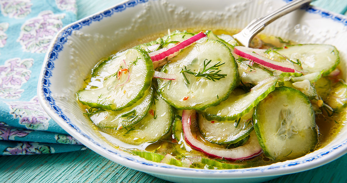 Chilled cucumber and herb salad