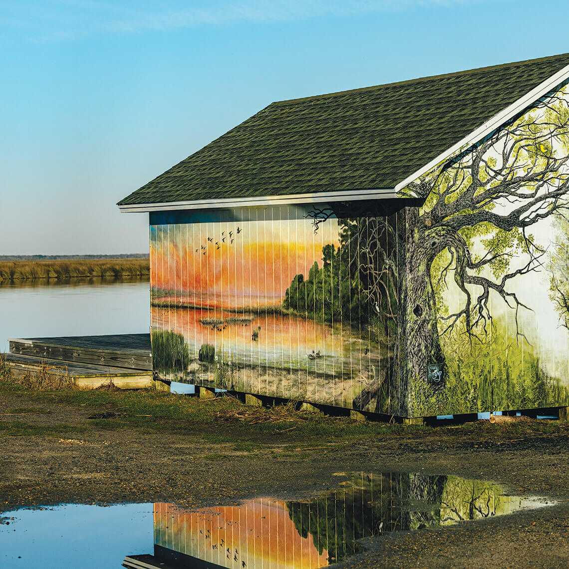 The boat house at the Donal C. O'Brien Sanctuary in Corolla