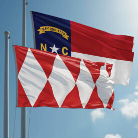The Granville County flag flies beside the North Carolina flag.