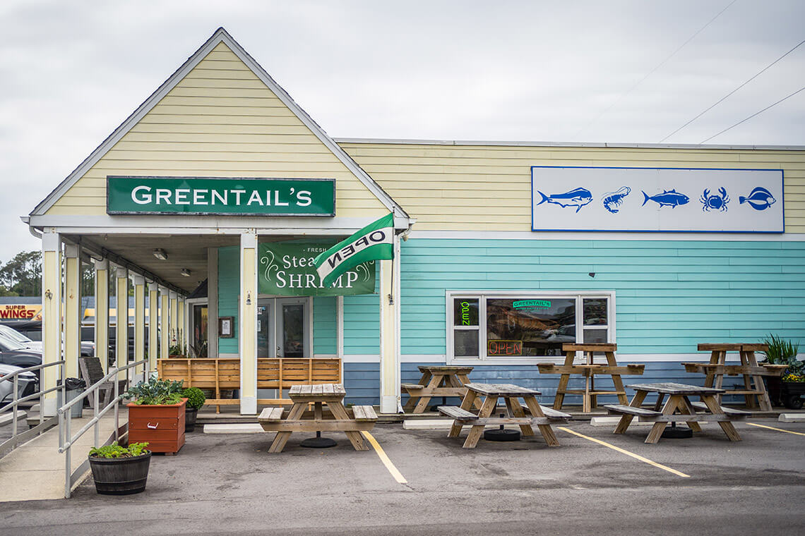 Exterior of Greentail's Seafood Market