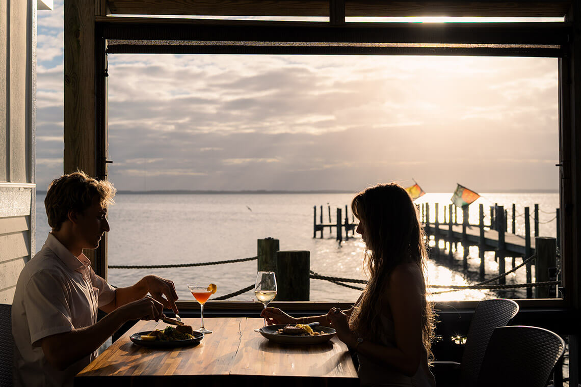 Couple dines at The Blue Point