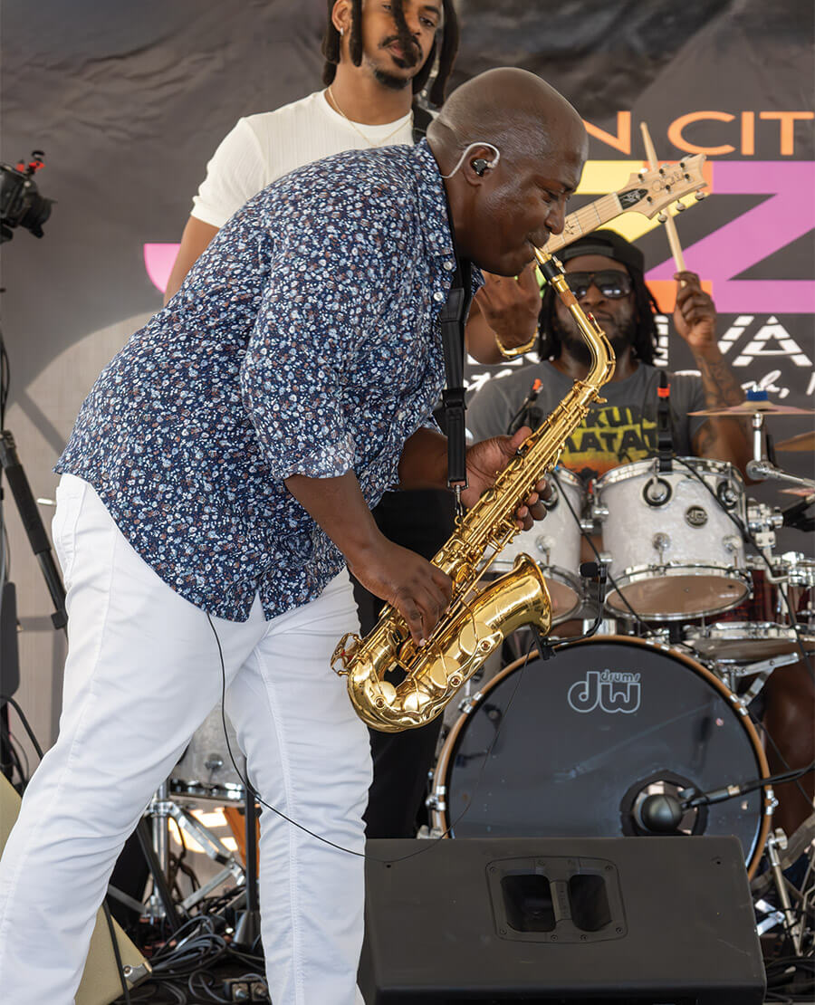 Saxophonist Wayne Braxton performs at the Ocean City Jazz Festival