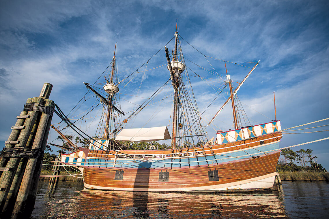 The Elizabeth II replica ship