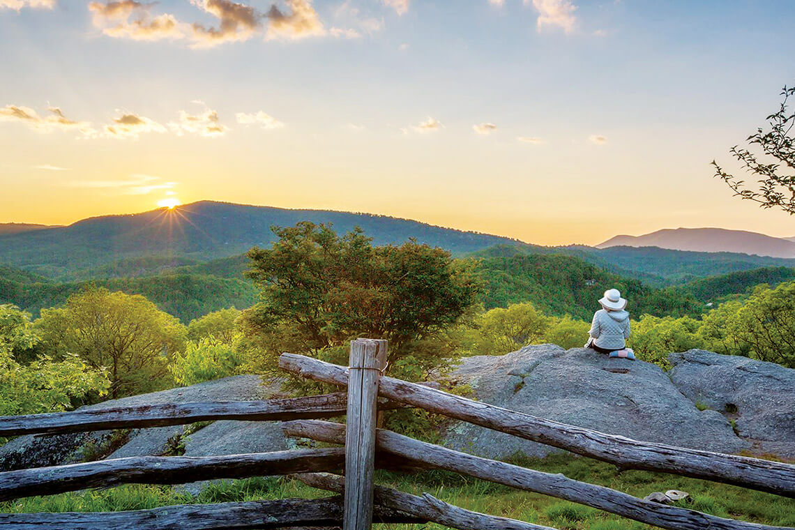 The sunset along the Blue Ridge Parkway