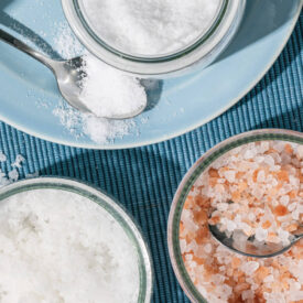 Ramekins of different salts.