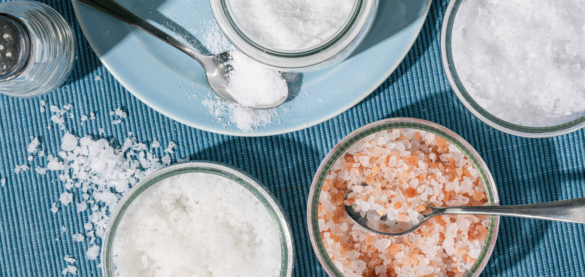 Ramekins of different salts.