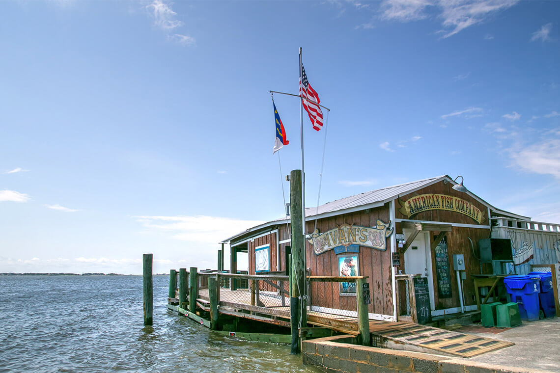 Exterior of American Fish Company in Southport, NC