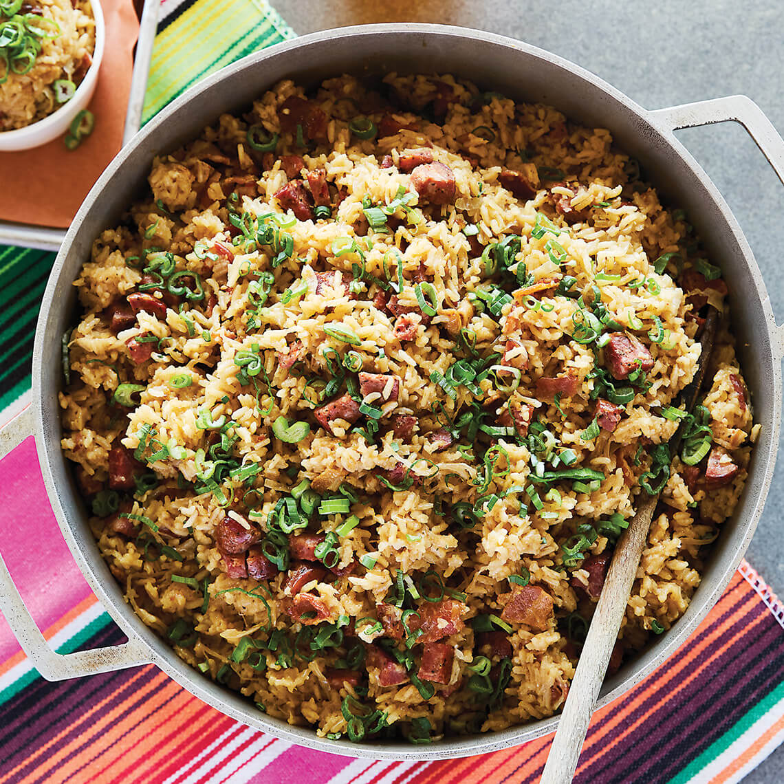 Dutch oven of barbecue rice