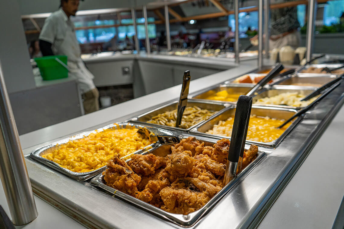 Buffet of sides and food at Ralph's Barbecue