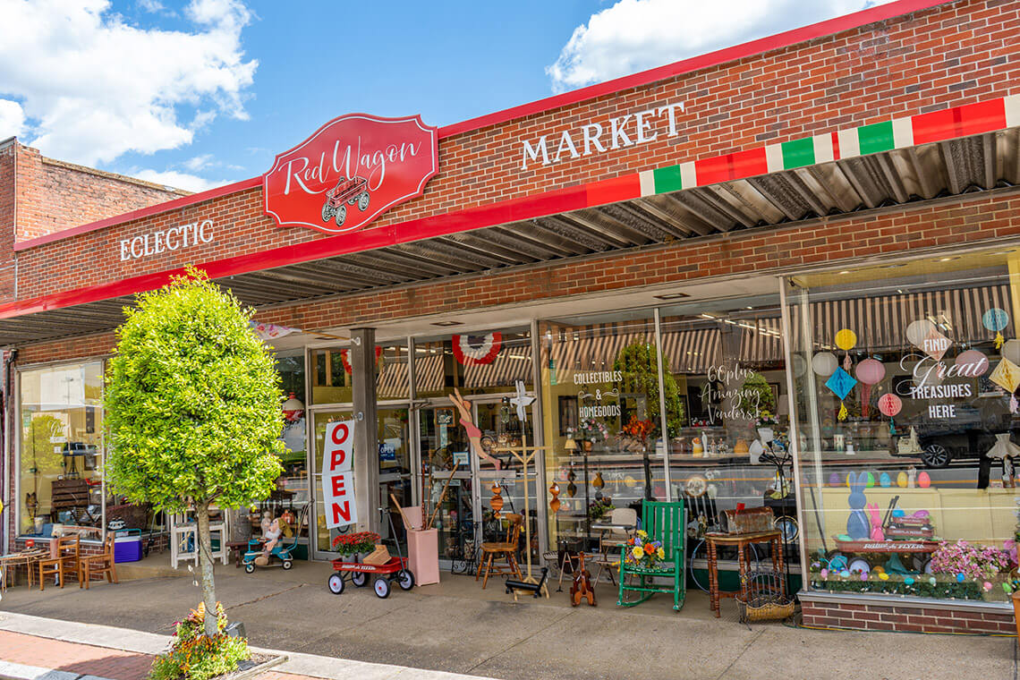 Exterior of Red Wagon market