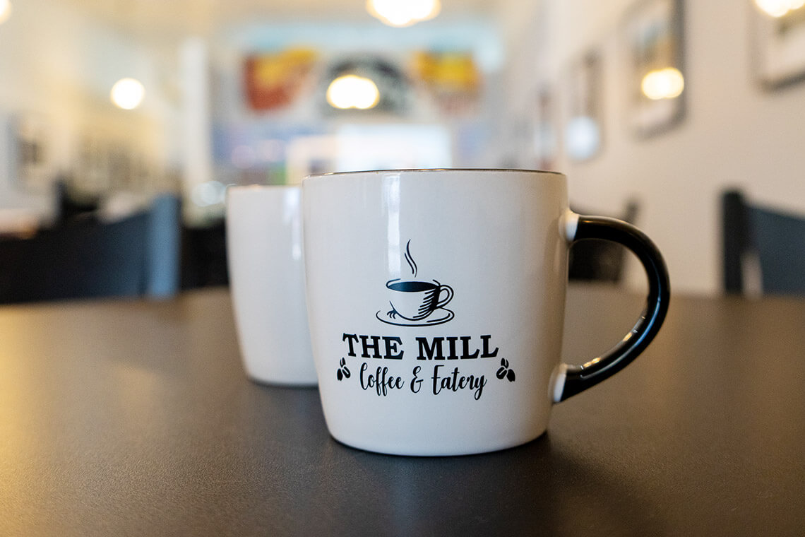 Cup of coffee at The Mill Coffee & Eatery