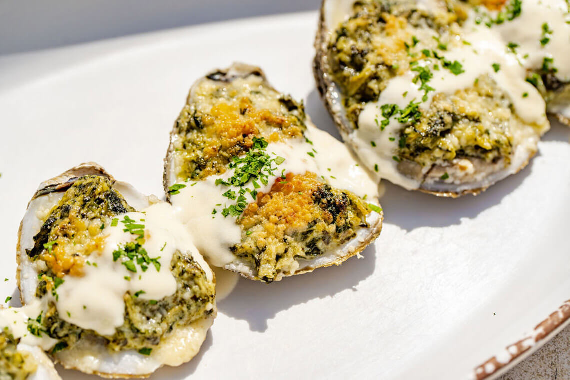 Oysters Rockefeller at Wicked Tuna in Murrells Inlet