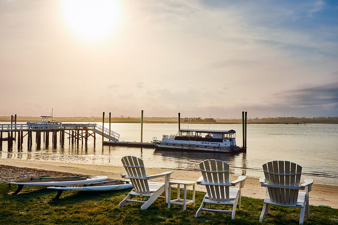 Carolina runner docked in the Intracoastal Waterway.