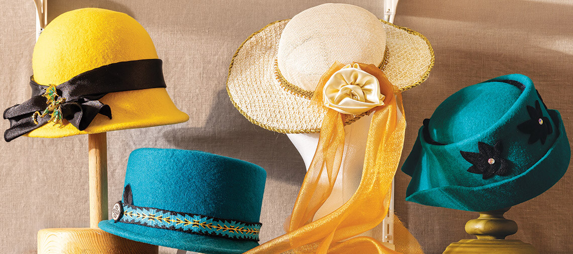 Selection of hats in Bouchonnet's studio