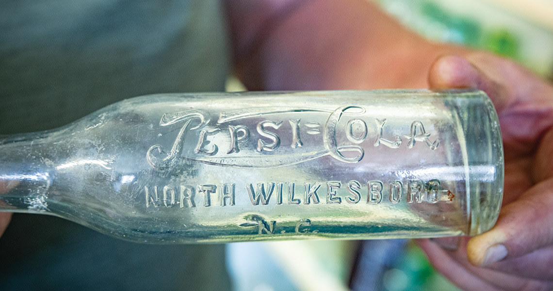 Pepsi-Cola glass bottle made in North Wilkesboro