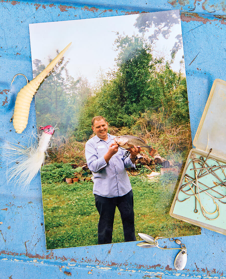The writer's dad holding a trout