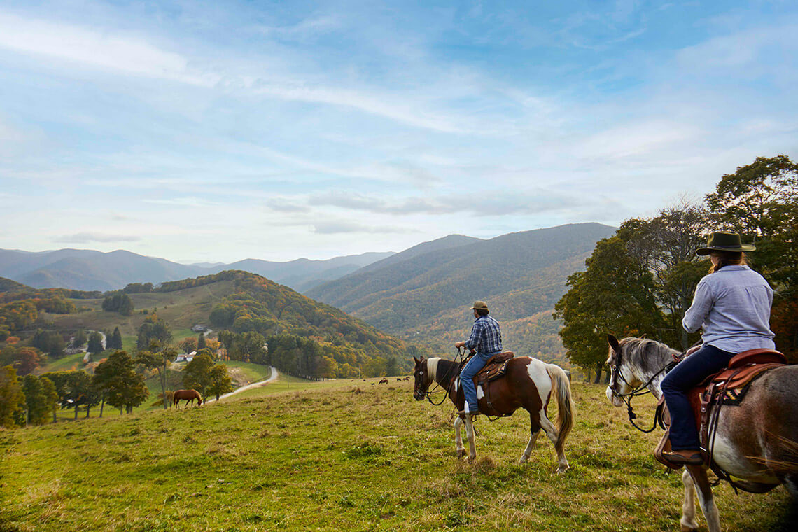 Trail ride at Cataloochee Ranch