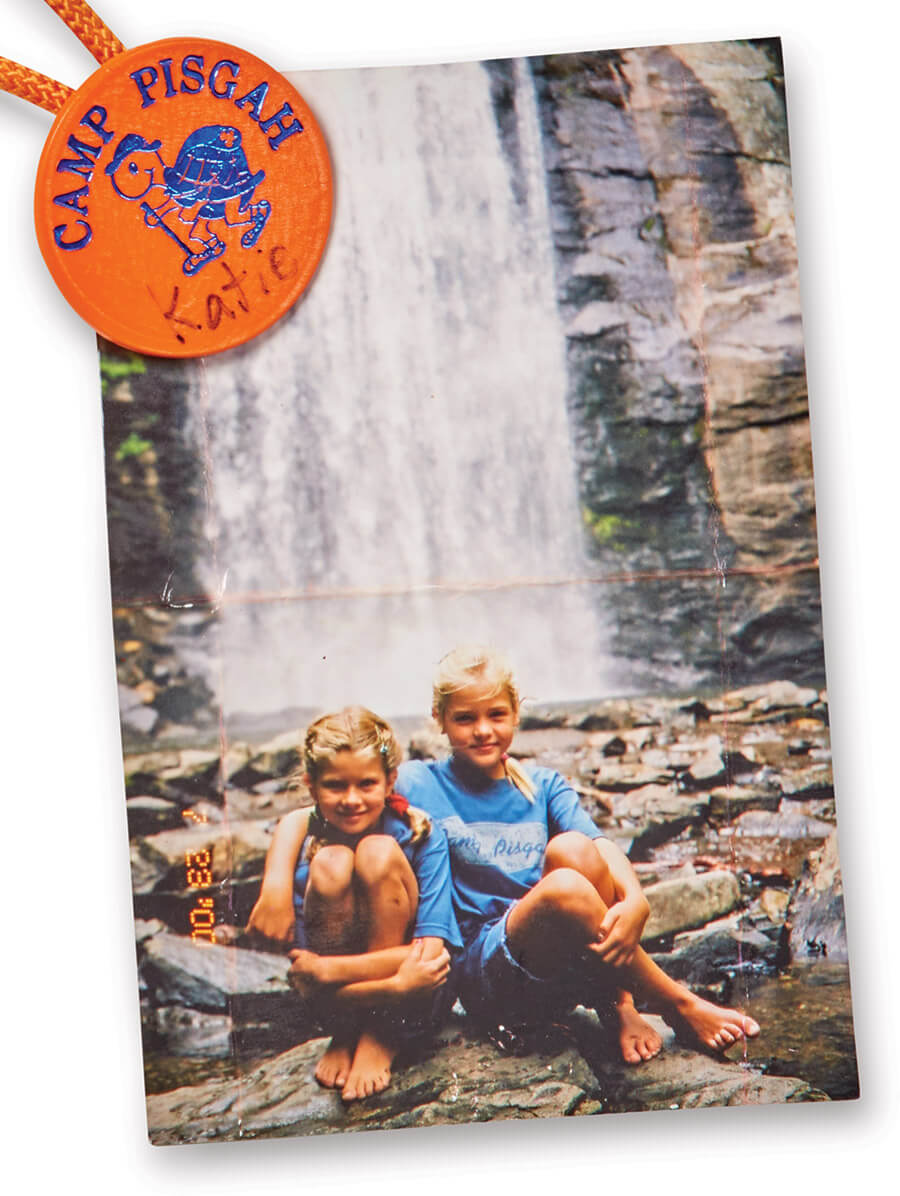 The writer and her best friend pictured together at Looking Glass Falls in 2000. 