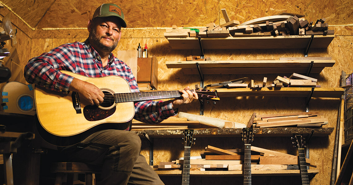 Richie Crowder with his guitar