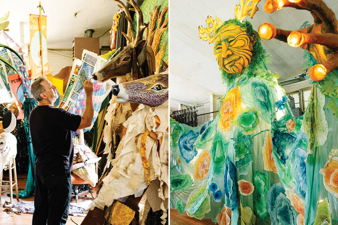 Donovan Zimmerman painting for The Paperhand Puppet Project