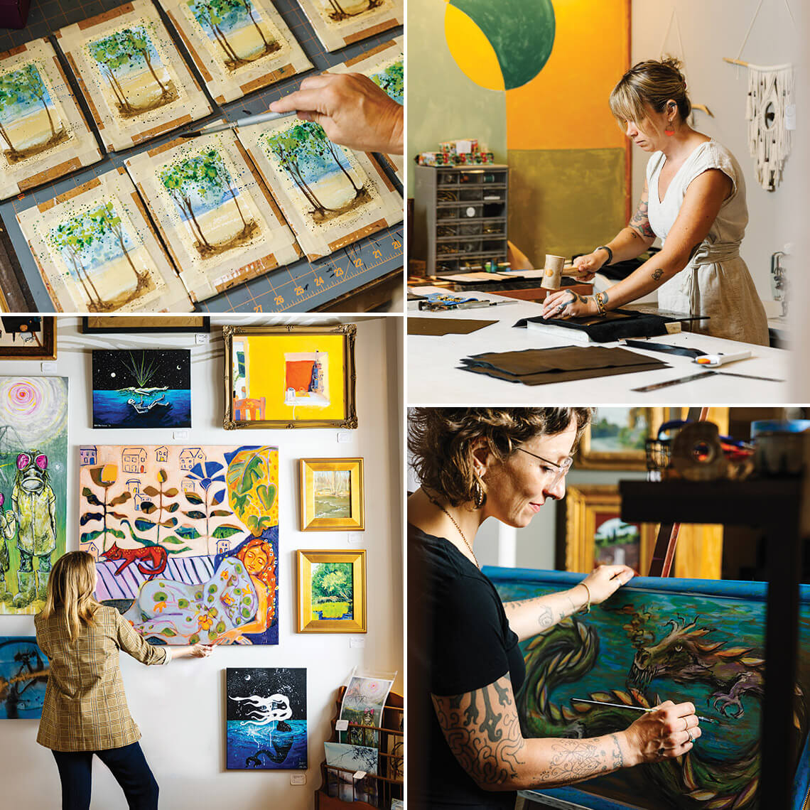 Artists K. Frances Pape, Julia Greenwood, and Ruth Mae Turner