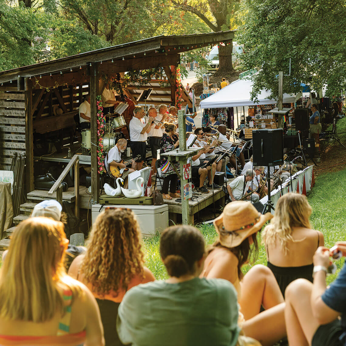 The Alamance Jazz Band performing in the afternoon