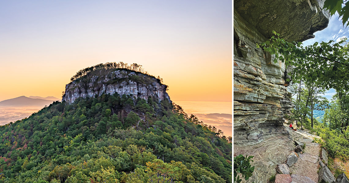 The Big Pinnacle at Pilot Mountain State Park and the Pilot Knob Trail