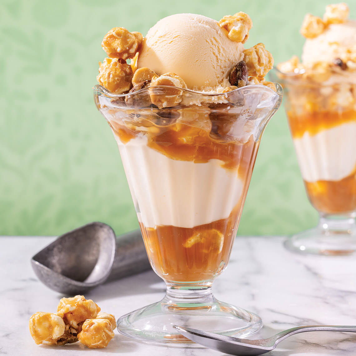 Corn custard ice cream sundae