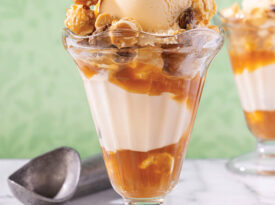 Corn custard ice cream sundae