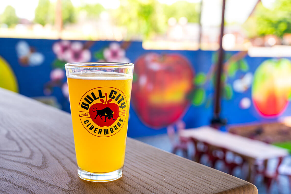 Pint of beer at Bull City Ciderworks