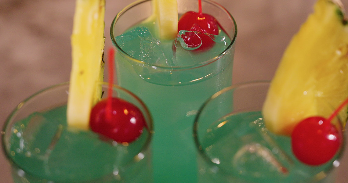 Glasses with Luau Punch