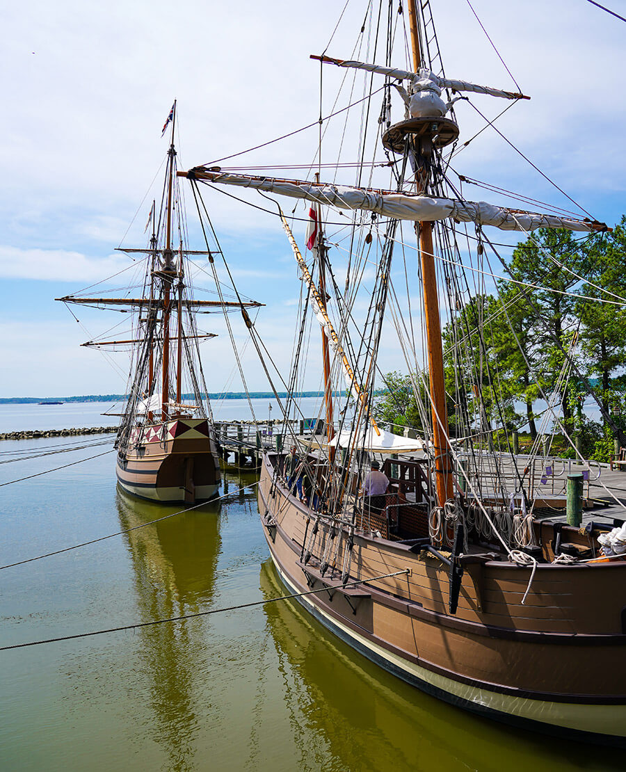 Replica 17th century ships in Williamsburg