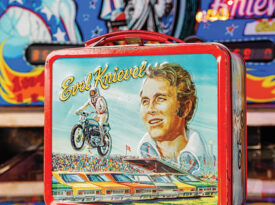 Evel Knievel Lunch Box in the Asheville Pinball Museum